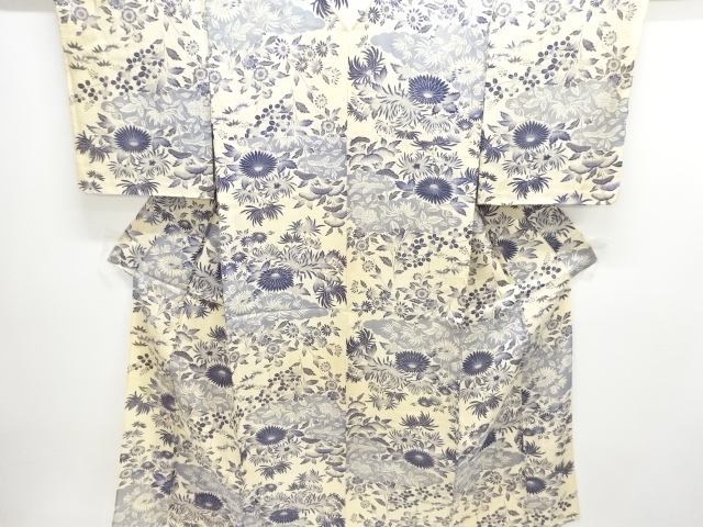 アンティーク　絽菊萩模様着物